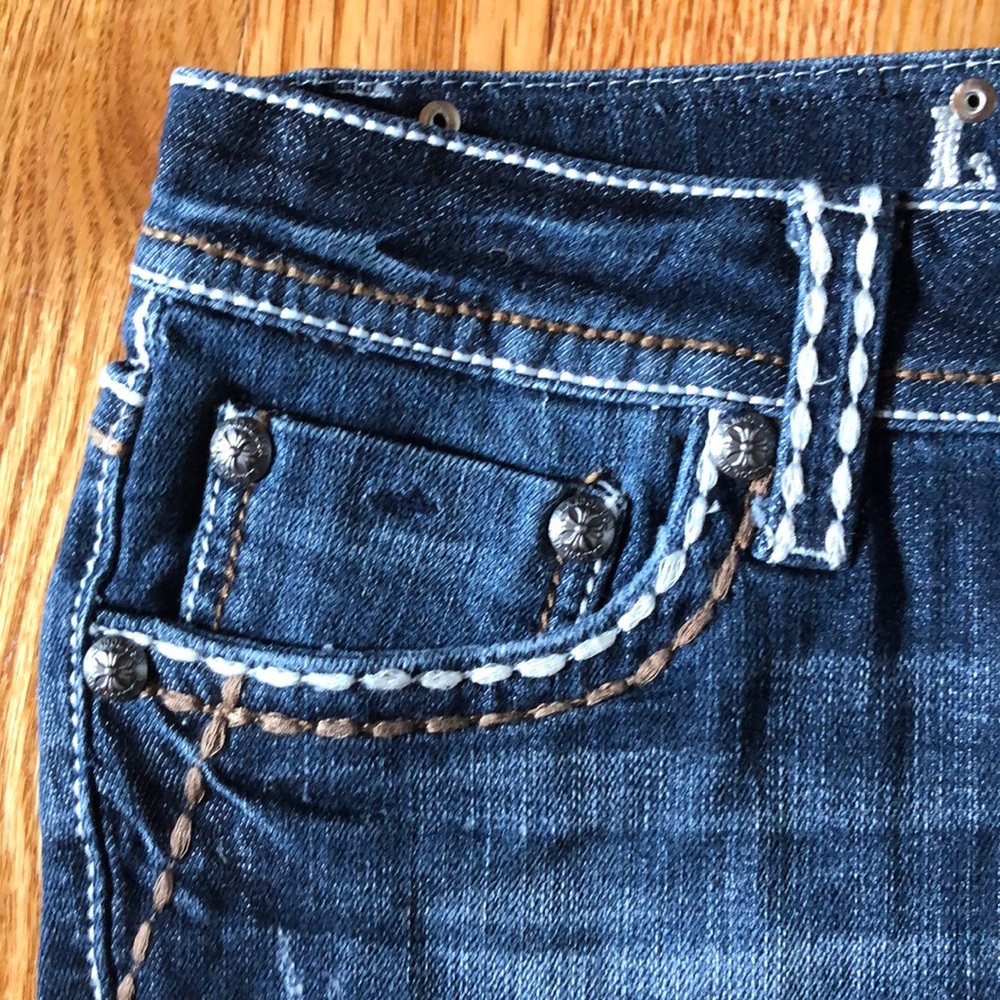 ‼️LAST 1‼️ NWT 💋 LA IDOL FRINGED JEAN SHORT Sz XS - Picture 4 of 10